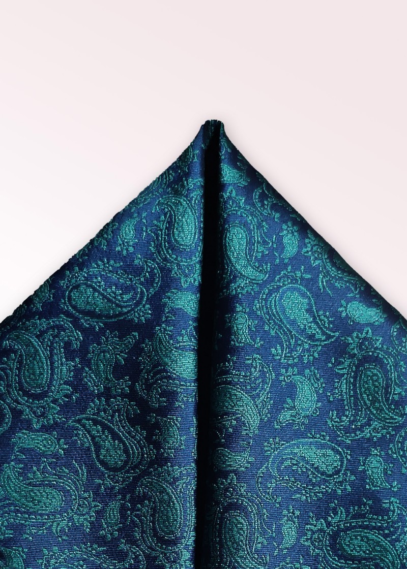 Sciarpa Cavalier Motivo Paisley Blu Scuro Turchese