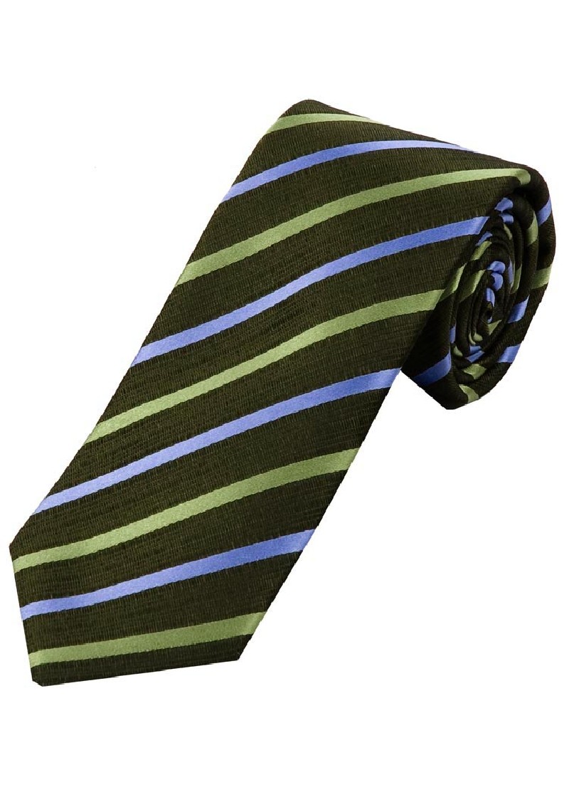 Cravatta a righe verde chiaro oliva blu chiaro