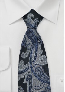 Cravatta con motivo paisley blu navy