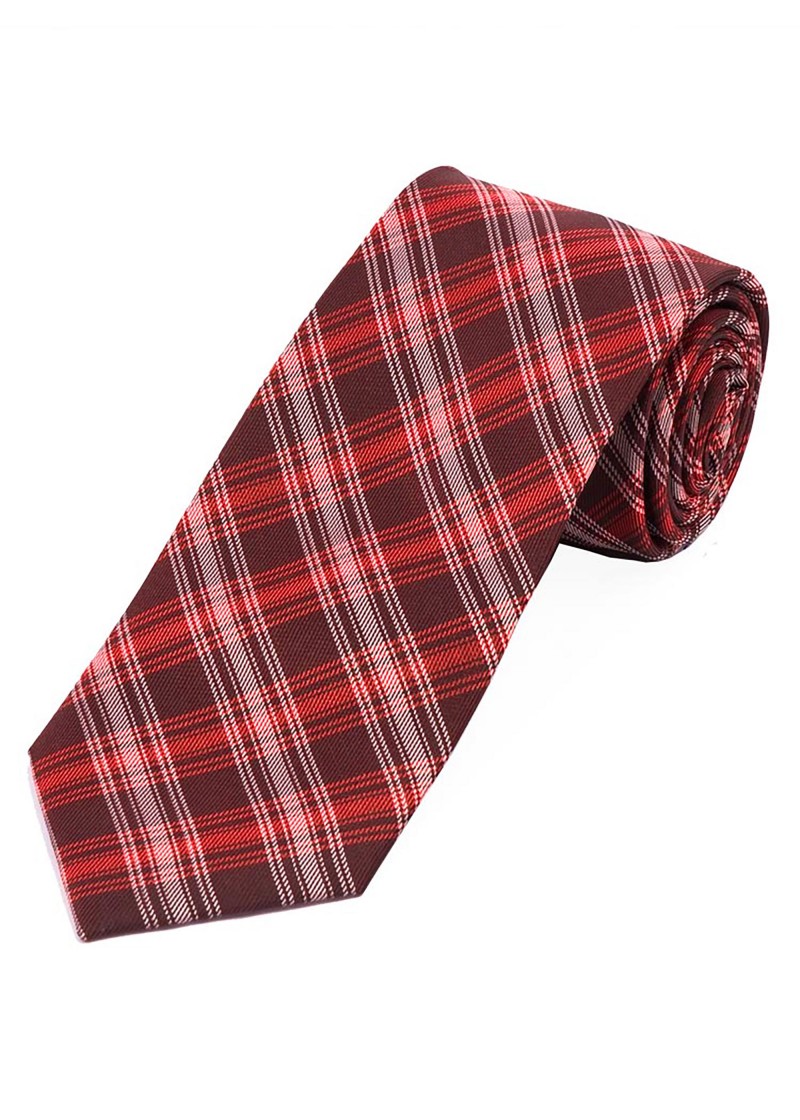 XXL Cravatta colta linea check rosso perla bianco