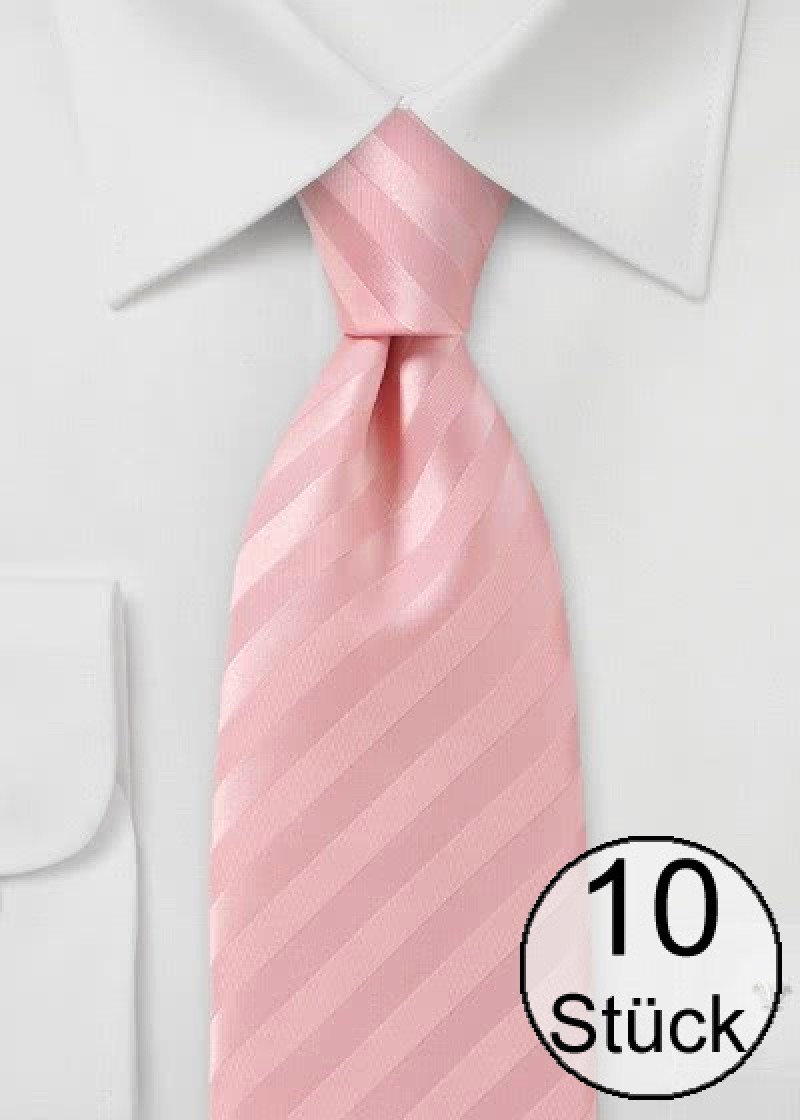 Cravatta business a righe rosa chiaro - Dieci