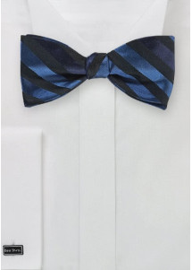 Streifendessin-Herrenschleife schwarz navy