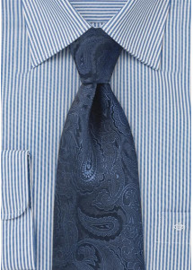 XXL-Krawatte Paisley dunkelblau