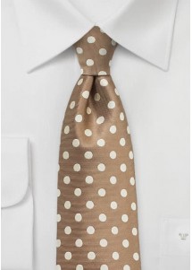 Cravatta pois crema marrone chiaro