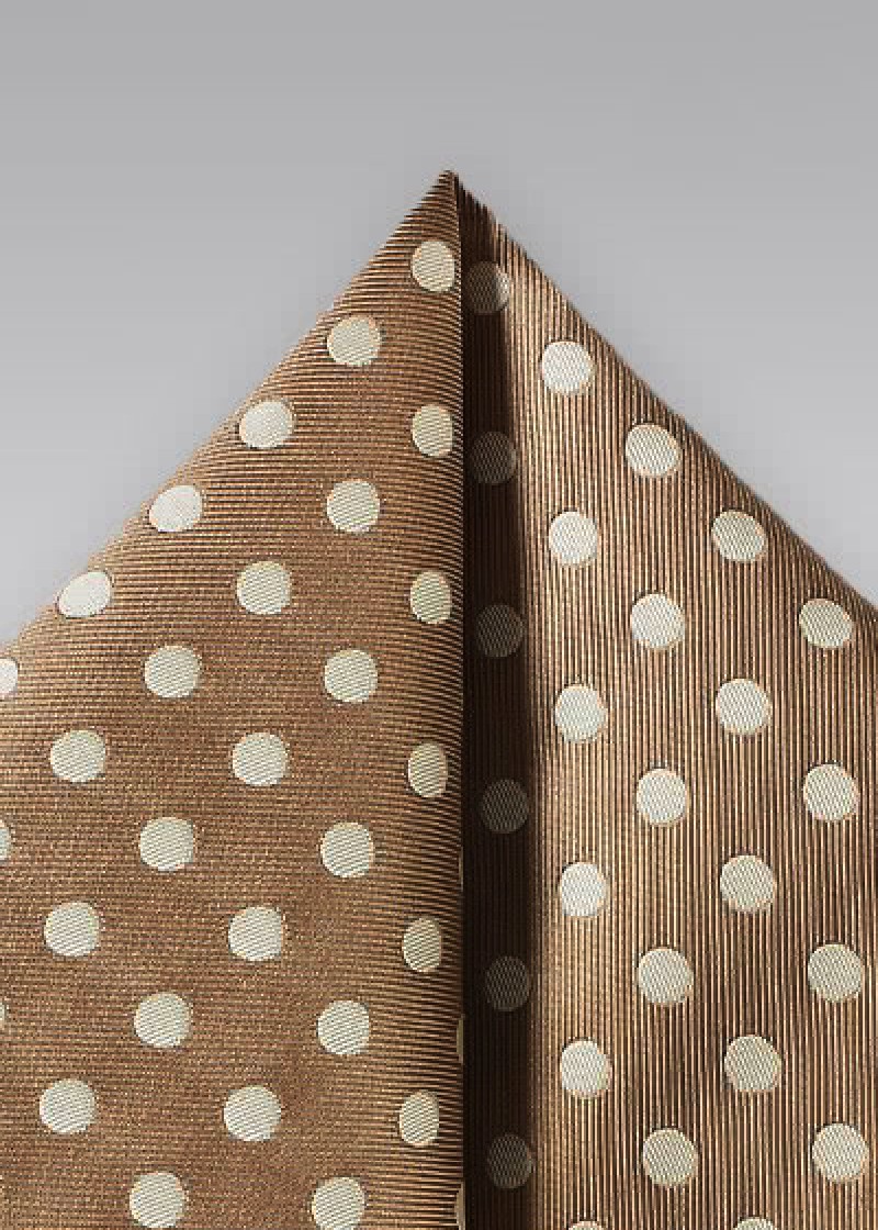 Fazzoletto taschino beige pois