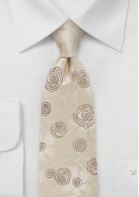 Cravatta a clip con motivo a rose Crema