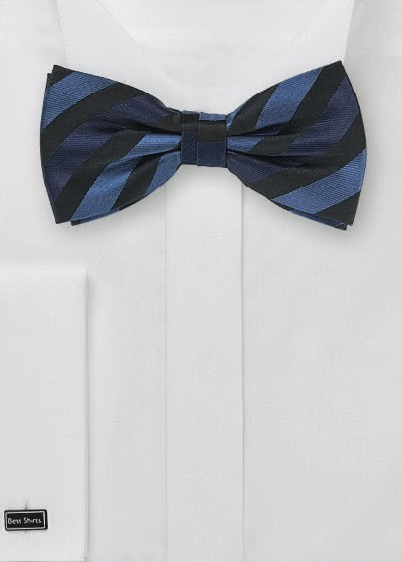 Farfallino righe nero blu