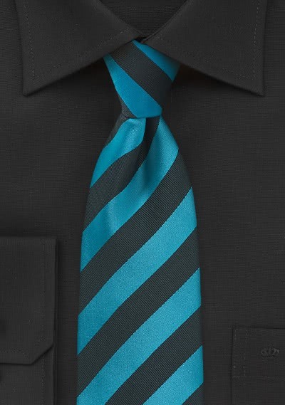 Cravatta righe turchese nero