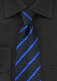 Cravatta nera righe blu