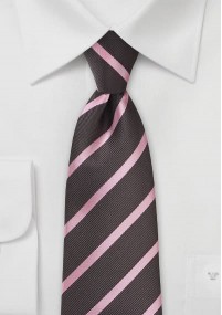 Cravatta righe rosè cappuccino
