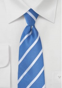 Cravatta righe bianco azzurra