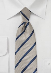 Cravatta righe beige blu
