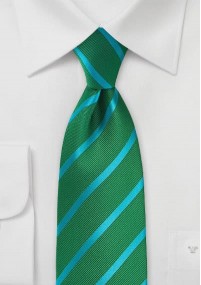 Krawatte Streifendessin dunkelgrün aqua