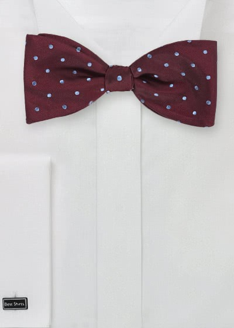 Papillon bordeaux pois