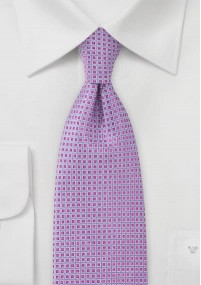 Cravatta quadrettini lilla fucsia