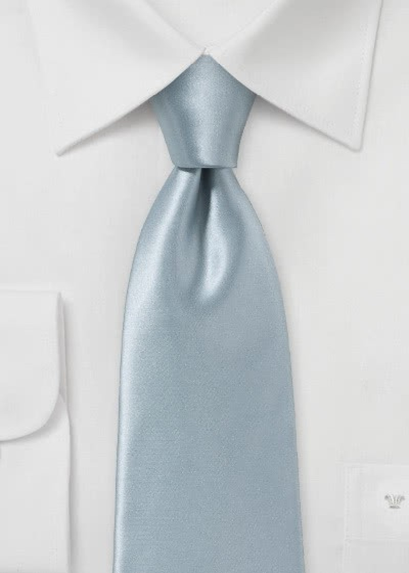 Cravatta business in seta italiana argento grigio