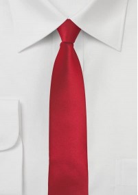 Cravatta stretta microfibra rossa