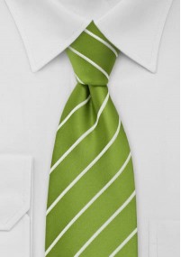 Clip cravatta strisce bianco verde mela