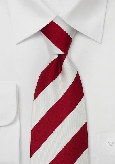 Cravatta righe rosse fondo bianco