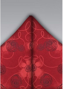 Kavaliertuch rot Rosen-Dekor
