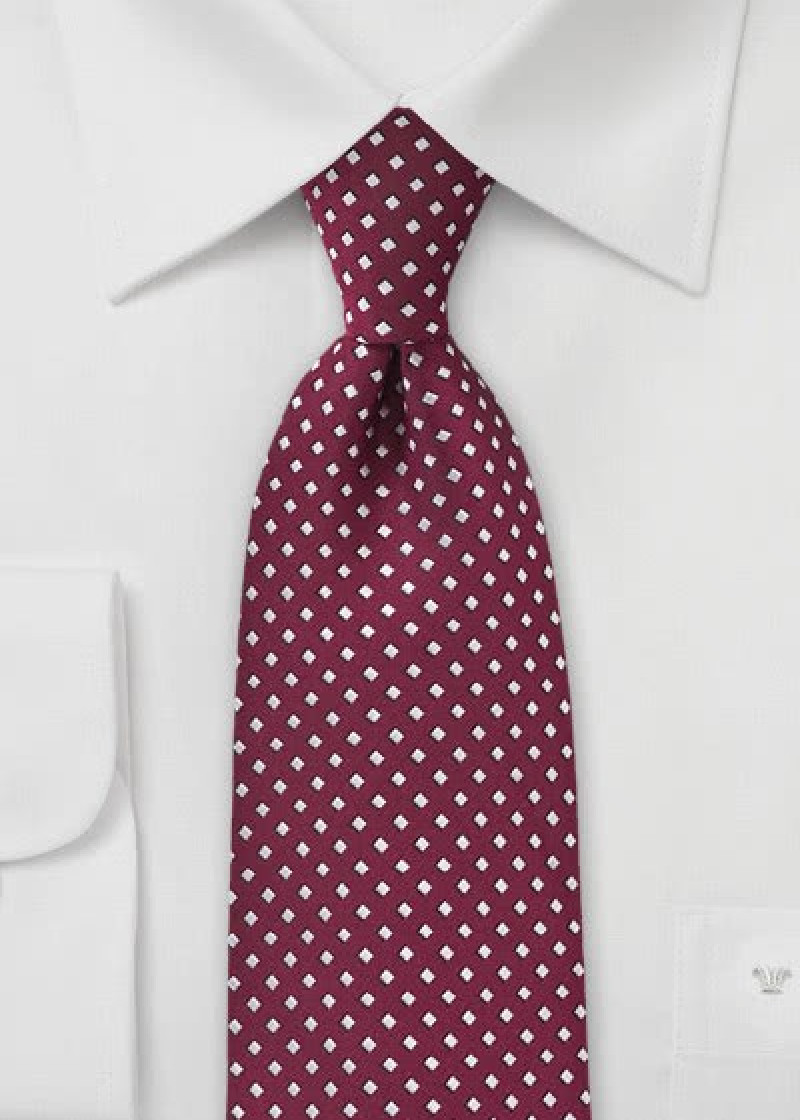 Cravatta XXL bordeaux puntini