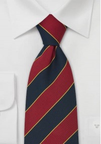 Cravatta XXL Oxford righe rosse blu gialle