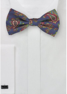 Fliege dunkelblau Paisley-Muster