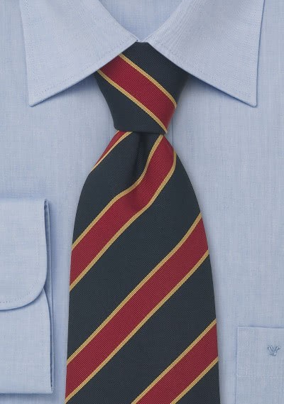 Cravatta Bristol blu rossa oro