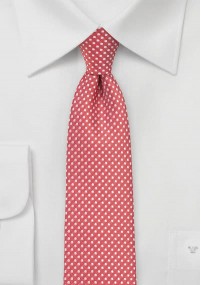 Cravatta filigrana a pois color fragola
