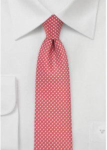 Cravatta filigrana a pois color fragola