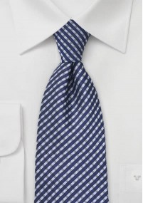 Cravatta XXL blu quadri