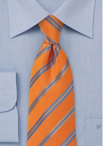 Krawatte Linien orange hellblau