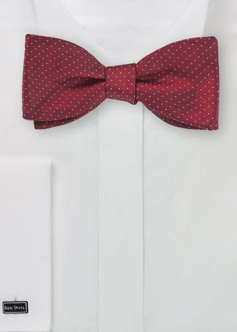Papillon rosso pois celeste