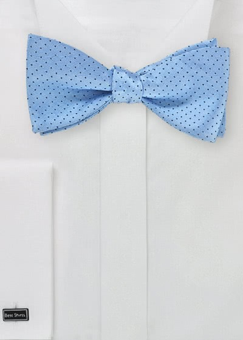 Papillon a pois blu cielo con laccetto