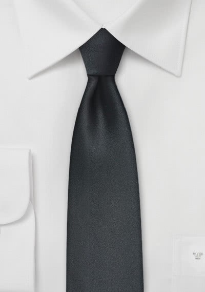 Krawatte einfarbig schwarz schmal