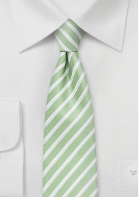 Cravatta a righe sottili verde pallido...