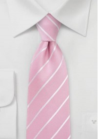 Cravatta rosa linea bianca