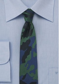 Cravatta stretta mimetica verde