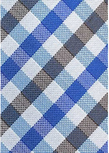 Krawatte Vichy-Karo blau capuccinofarben