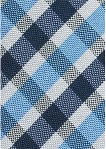 Karierte Businesskrawatte navy hellblau