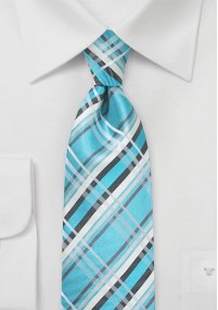 Krawatte modernes Schottenkaro aqua