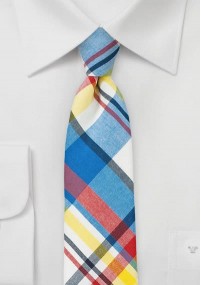 Cravatta da uomo in cotone tartan colorato