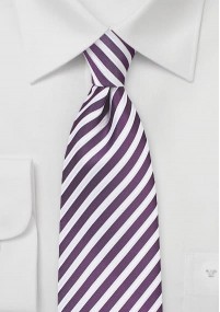 Cravatta righe lilla bianco