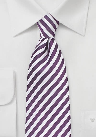Cravatta righe lilla bianco