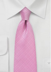 Cravatta elegante linea check rosa scuro