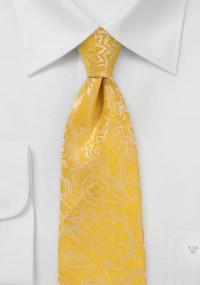 Cravatta floreale giallo oro
