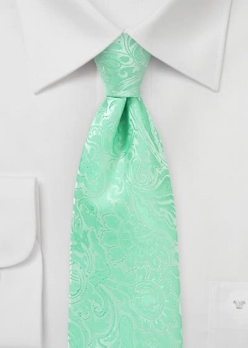 Cravatta menta floreale