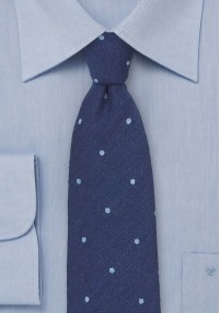 Cravatta in lana a pois blu royal