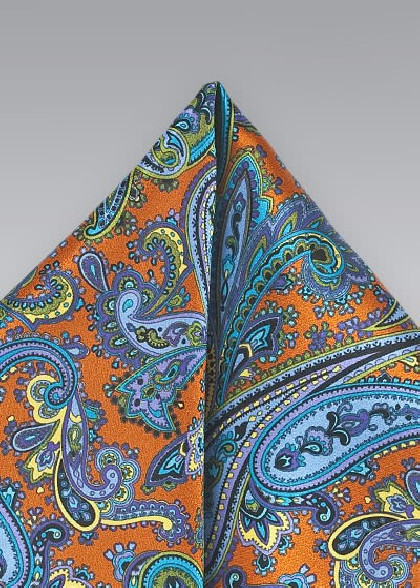 Ziertuch orange Paisleymotiv