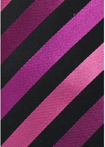 XXL-Krawatte stylisches Streifenmuster magenta tiefschwarz